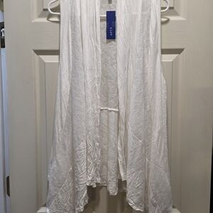 Apt. 9 White Sleeveless Drape Cardigan